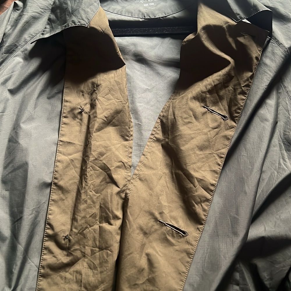 JW Anderson x uniqlo single breasted coat green small packable - Picture 7 of 10
